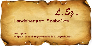 Landsberger Szabolcs névjegykártya