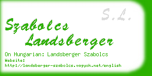 szabolcs landsberger business card